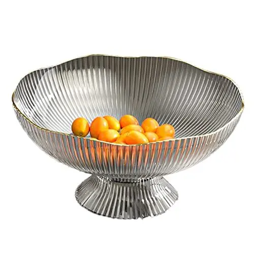 Produktbild: Mumusuki Obstteller mit Füßen, Kunststoff-Fruchtsüßigkeits-Snack-Präsentationsteller mit Abtropfloch, Abnehmbarer Basis, Dekoratives Herzstück, Sockelschale für Zuhause, Restaurant, Party