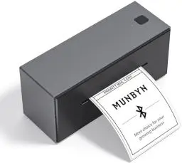 Produktbild: MUNBYN Bluetooth Etikettendrucker, Label Drucker 4x6, DHL Versandetiketten Drucker, Label Printer für Ebay, Etsy, Shopify, UPS, Bluetooth für iOS, Android, USB für Mac, Windows, Chromebook, 129, Grau
