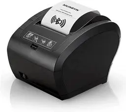 Produktbild: MUNBYN Thermodrucker Bluetooth 300mm/s Bondrucker Belegdrucker Quittungsdrucker Auto-Cut für Schublade, Hochgeschwindigkeits Bluetooth USB Ethernet (LAN), ESC/POS eingestellt-EU <strong>Bluetooth Schwarz:</strong> 
