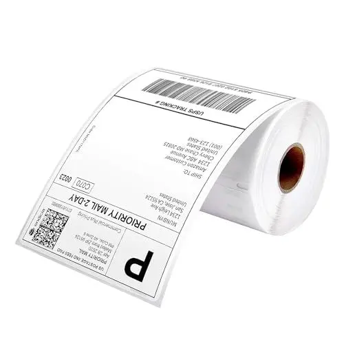 Produktbild: MUNBYN Versandaufkleber selbstklebend 4×6 DHL Etiketten 220 Stück Thermoetiketten BPA-freie Thermopapier für DHL UPS DPD, Kompatibel mit MUNBYN Nelko Phomemo Etikettendrucker, Weiß