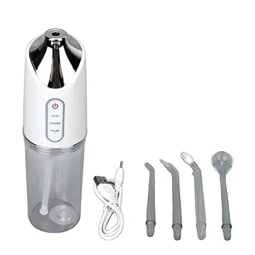 Produktbild: Munddusche Kabellos, Oral Irrigator Water Flosser Zahnreiniger, Elektrische Wasserflosser mit 3 Modi und 4 Düsen, 360 ​​° Drehbare Düse, für Zahnreinigung