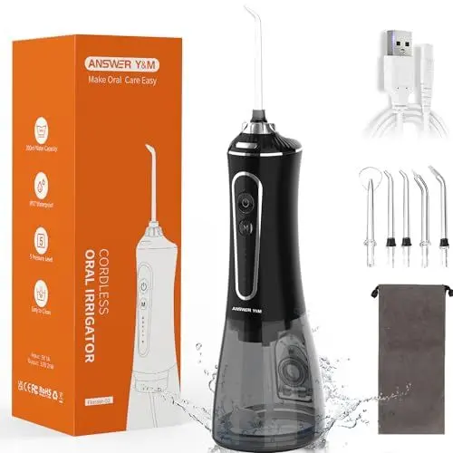 Produktbild: Munddusche, Munddusche Testsieger 2025, 300ML Munddusche Kabellos, IPX7 Water Flosser Home & Travel for Braces and Bridge…