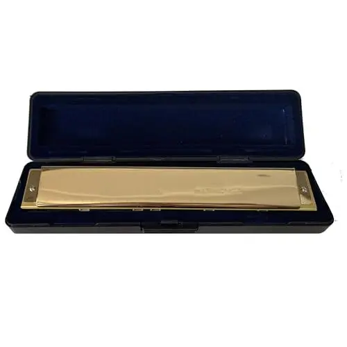 Produktbild: Mundharmonika Hochwertige chromatische Mundharmonika 10 Löcher/40 Töne Splitter Professionelles Blasinstrument Mundharmonika Musikinstrumente Geschenke(Gold)