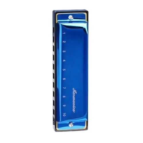 Produktbild: Mundharmonika Mundharmonika 10 Loch C Blues Mundharmonika Anfänger spielen(Blue)