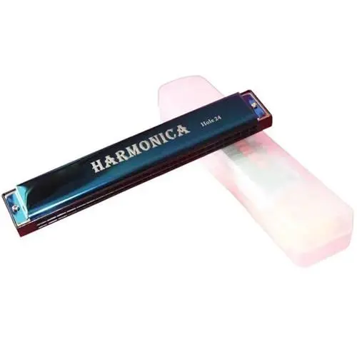 Produktbild: Mundharmonika Professionelle 24-Loch-Mundharmonika Metallorgel für Anfänger Musikinstrumente Mundharmonika(Blue)