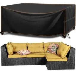 Produktbild: MUPAS Gartenmöbel Abdeckung Wasserdicht Winddicht Schwerlast 420D Oxford Gewebe Verbessertes Abdeckplane Gartenmöbel für Outdoor-Sofa Gartentische, Stühle und Möbelsets 242 x162 x100cm