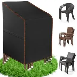 Produktbild: MUPAS Gartenstühle Abdeckung Oxford-Stoff, Schutzhülle Gartenstühle Wasserdicht Winterfest Schutzhülle für Stapelstühle Abdeckhaube Hochlehner Abdeckhaube Gartenmöbel 91x71x84/120cm