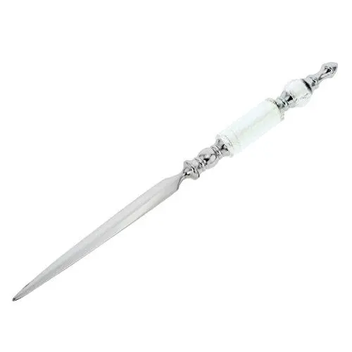 Produktbild: Murano Glas Brieföffner - Silber Weiß