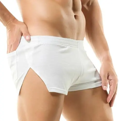 Produktbild: Muscle Alive Herren Großer Lauf Seitenschlitz Bodybuilding Trainieren Sportshorts Fitness 3