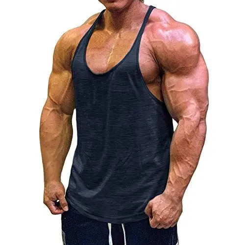 Produktbild: Muscle Cmdr Herren Workout Stringer Tanktops Y-Back Gym Fitness Trägershirt,Männer Muskelshirt Training Achselshirt Sport (Blau,Dünne Schulter,3XL)