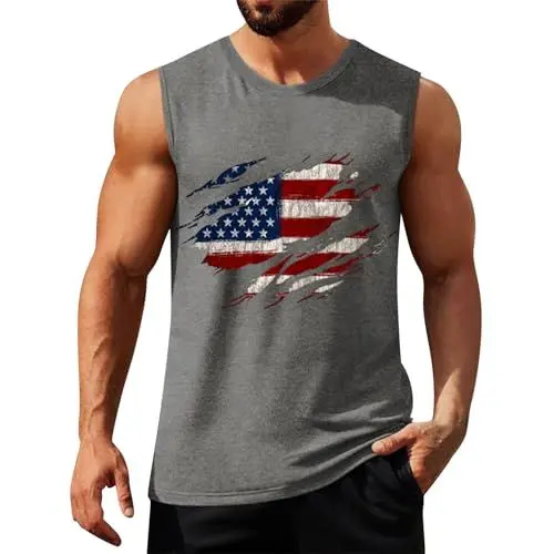 Produktbild: Muscle Shirt Herren Tank Papa Workout Tanks Men Gym Shirts for Men Longline Tshirt Men Fitted Sleeveless Tops for Men Geschenke Papa Tank Shirt Herren 50 Cent Grau XL