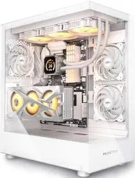 Produktbild: MUSETEX PC Gehäuse ATX 3 Non-LED Lüfter vorinstalliert, Typ-C Mid-Tower Computergehäuse mit Vollsicht-Doppelglas, Gaming PC Gehäuse,Weiß(K2)