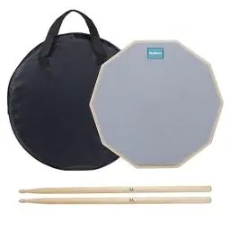 Produktbild: Musfunny Drum Practice Pad Schlagzeug Übungspad, 12 Zoll 2-seitig Leises Übungs Drum Pad Set mit Drumsticks und Aufbewahrungstasche für Schlagzeuger-Übungspad (30 cm Grau)