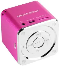 Produktbild: MusicMan, 3531 MINI Musicman PINK, Con Cable , Mini Soundstation (MP3 Player, Stereo Lautsprecher, Line In Funktion, SD/microSD Kartenslot) pink