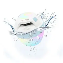 Produktbild: Musicman Pool-Lautsprecher BT-X60 - Tragbar, Kabellos und wasserdicht mit Bluetooth, 4 verschiedenfarbige LEDs, Freisprechfunktion, Betriebsdauer von bis zu 8 Stunden, IP67, Blau-Weiß