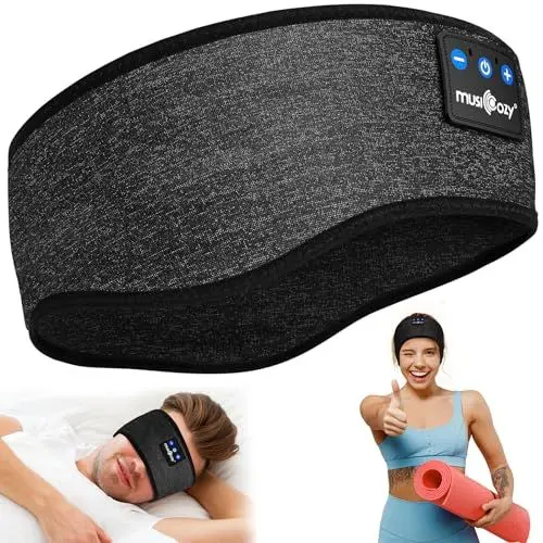 Produktbild: MUSICOZY Schlafkopfhörer Bluetooth, Schlaf Kopfhörer Stirnband Schlaf-Ohrhörer Headband Kabellos Sportskopfhörer 16+STD Bequemes Musik Stirnband zum Schlafen für Sport Training Joggen Yoga Reisen