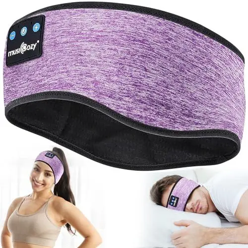Produktbild: MUSICOZY Schlafkopfhörer Bluetooth Stirnband, Sport-Kopfhörer Schlaf Kopfhörer Lange Spielzeit Kopfhörer Schlafen Schlafstirnband mit HiFi-Stereo, Ergonomisch Tech Gadgets für Männer/Frauen