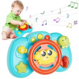 Produktbild: Musik Spielzeug ab 1 Jahr, lenkrad kinder Spielzeug mit Licht & Musik, Baby Spielzeug ab 6 9 12 18 Monate, Interaktives Lenkrad Spielzeug Baby Geschenk Kinderspielzeug ab 1 2 Jahr Mädchen Junge