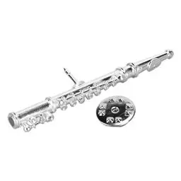 Produktbild: Musikinstrument Brosche, Flöte Brosche Pin, dekorative Brosche Pin, Silber Flöte Brosche Miniatur für Graduierung