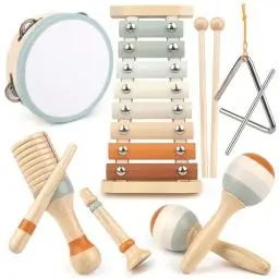 Produktbild: Musikinstrumente für Kinder Kinderspielzeug ab 3 Jahre holzspielzeug Trommel Xylophone für Kinder Baby Musikspielzeug Montessori Spielzeug ab 3 Jahre
