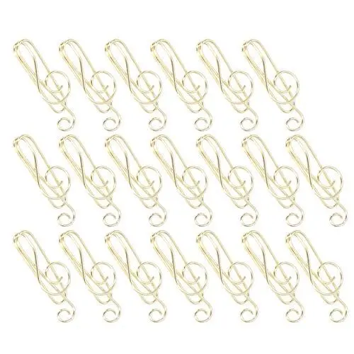 Produktbild: Musiknoten-Büroklammern, Notenschlüssel Klebeband Klebeverschlüsse, 20 Stück Musikbinder Form Kreativität Modellierung Metall (Gold)