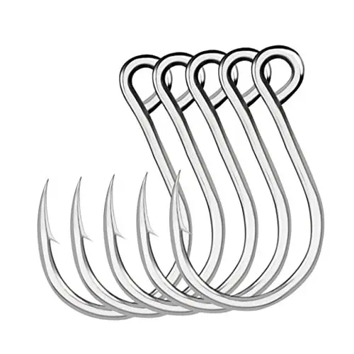 Produktbild: MUSISALY 10 STK Seehaken Angelgerät Aus Stahl Werkzeuge Zum Angeln Von Booten Angelhaken Mit Widerhaken Köderhaken Zum Karpfenangeln Silver