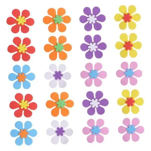 Produktbild: MUSISALY 160 Stück Eva-Aufkleber Selbstklebende Schäume Für Kinder Blumen Wandaufkleber Cartoon-Muster Eva-Aufkleber-schäume Für Dekorationen Zufällige Farbe
