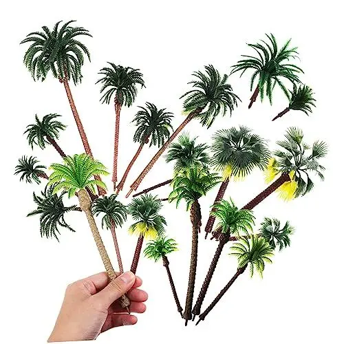 Produktbild: MUSISALY Landschaft Landschaft Kuchen Dekoration 19 Pcs Mini Kunststoff Palm Bäume Modelle