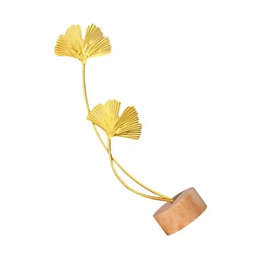Produktbild: MUSISALY 1stück Ginkgo Dekoration Natürlichem Holzsockel Ginkgo Für Schreibtisch Und Schlafzimmer Als Stilvolles Wohnaccessoire