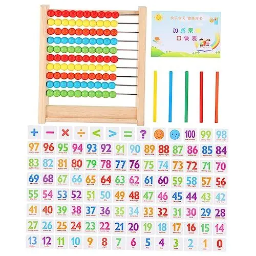 Produktbild: MUSISALY 1 Satz Abakus Für Kinder Mathematik-Spielzeug Lernspielzeug Für Mathematik Lernspielzeug Für Kleinkinder Digitales Brett Mathe-zählspielzeug Kinderspielzeug Puzzle-Spielzeug Holz