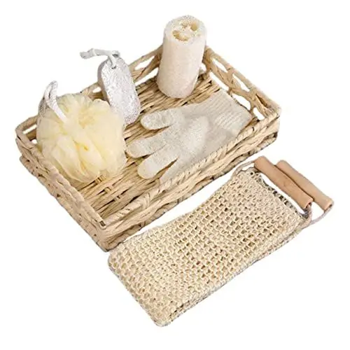 Produktbild: MUSISALY Reinigungstücher 1 Satz Badeblumen-badeset Körperwäscher Reinigen Von Luffa- Peeling Für Den Körper Körperpflege Geschenkset Leinengardine Badeset Für Damen Badezubehör Für Damen Hölzern