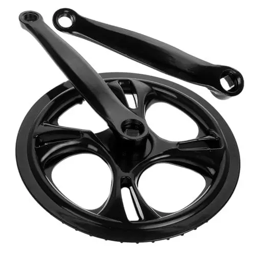 Produktbild: MUSISALY Mountainbike-Kettenradkurbel 48T ovales Scheibenkettenblatt kompakte Faltbare Kurbelgarnitur verbesserter Kettenschutz für Singlespeed-Fahrräder
