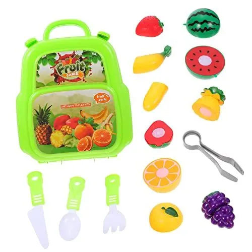Produktbild: MUSISALY 1 Satz Gemüse- Und Obstrucksack Kinderrucksäcke Lernspielzeug Für Kleinkinder Essen Schneiden Spielzeug Kinder Schneidespiel Spielzeug Kinderspielzeug Jungenspielzeug Plastik