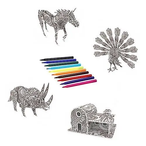 Produktbild: MUSISALY 1 Set DIY Graffiti Puzzle DIY Puzzle Malerei DIY 3D Puzzles Spielzeug Kinder 3D Puzzle Spielzeug Kunst Malerei Bastelset Kreatives DIY Spielzeug Kinder Malpuzzles 3D