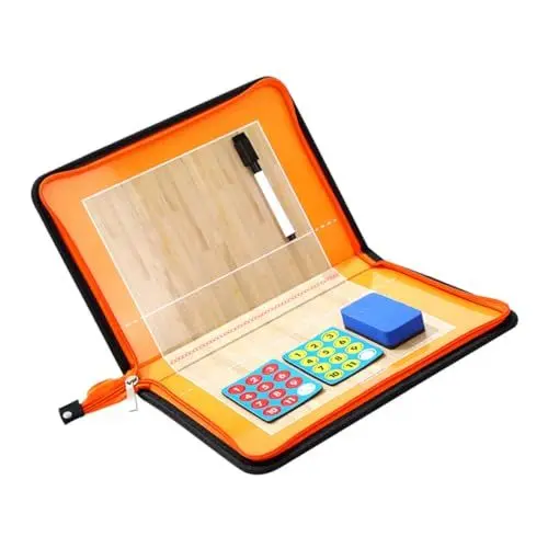 Produktbild: MUSISALY Volleyballbrett Mit Lederreißverschluss Magnetische Pinnwand-Aufkleber Trocken Abwischbar Volleyball-lehrtafel Tragbar