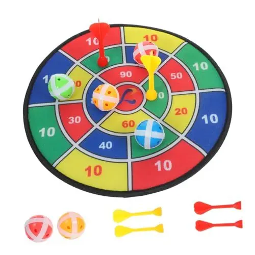 Produktbild: MUSISALY 1 Set Safety Board Spielzeug Übungsziel Sticky Ball Shooting Toy Interaktive Prop Party Spielzubehör (30 cm, 6 Stück Sticky Ball Und 6 Stück Darts)