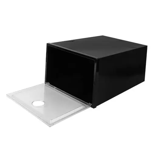 Produktbild: MUSISALY Schuhregale Aufbewahrungsbox Kunststoff Schuhaufbewahrung Fall Schuhe Box Organizer 34x18x25cm Schwarz