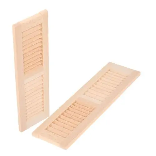Produktbild: MUSISALY 2 Stück Holz Puppenhaus Fensterläden Mini Rollladenmöbel Puppenläden Für Schreibtisch Mini Dekorationen