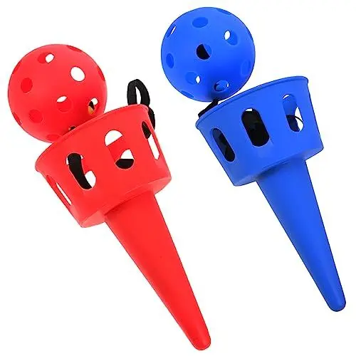 Produktbild: MUSISALY 2 Sätze Scoop-Ball-Spiel werfen Schaufelspiel Sportschaufelfang Fangschaufel Spielzeug fangen spartresor Kinder outdoorspielzeug Spielzeug Ballfangspiel Schaufelball rot