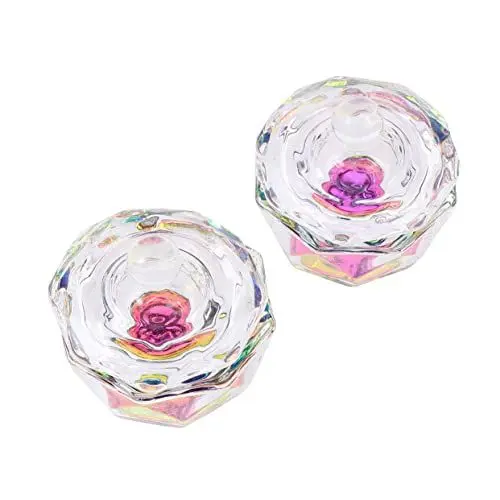 Produktbild: MUSISALY Nail Art School Essential 2 Stück Glasdeckel Für Nagel-dappenschale Kristall-nagelbecher