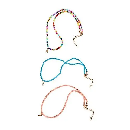 Produktbild: MUSISALY 3St Halskette kinder party kinderparty partyknaller kinder schmuck für kinder party kinder Perlenketten für Kinder Kinderperlen Perlen-Hals-Dekore modische Perlenketten Plastik