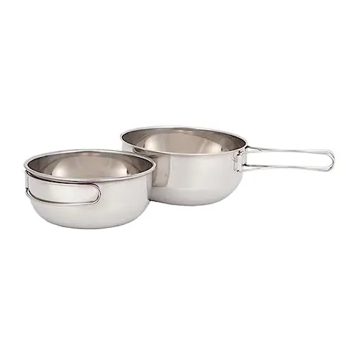 Produktbild: MUSISALY 3St Satz Schalen tragbare Campingschüsseln trinkbare Kochschalen Besteck edelstahlschüsseln edelstahlnapf Geschirr Servierutensilien schüssel aus edelstahl Rostfreier Stahl Silver