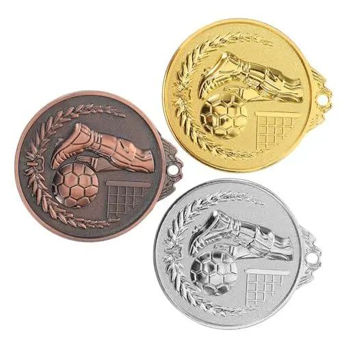 Produktbild: MUSISALY 3Pc Set Fußball Medaille Gold Silber Bronze Kinder Award Trophäe für Kinder Fußball Spiel