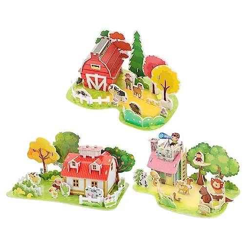 Produktbild: MUSISALY 3 Sätze Modell Stapelspielzeug Cartoon-rätsel Kinderspielzeug Puzzle Für Kinder Pädagogisches Lernspielzeug Eltern-Kind-interaktionsspielzeug Dreidimensionale Rätsel Puzzles Schaum