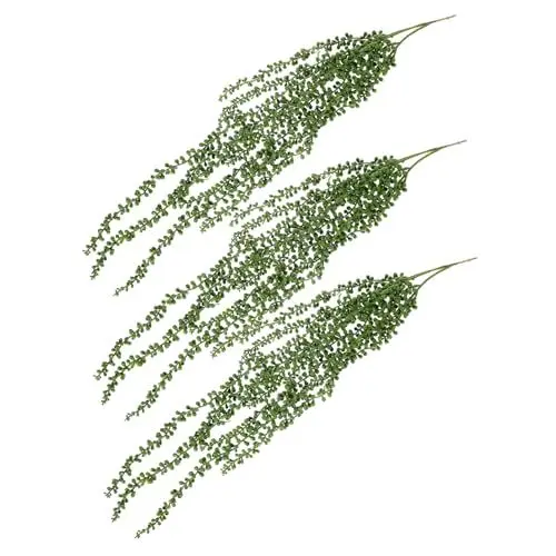Produktbild: MUSISALY 3stücke Künstliche Hängepflanze Sukkulenten Mit Schnurperlen Pflegeleichte Deko Für Tür Hochzeitsfeiern Frische Farben Für Modernes Zuhause Kunstpflanze Für Innen Und