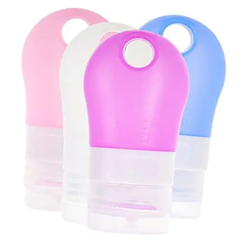 Produktbild: MUSISALY Silikon-spenderflaschen-set Lotionflasche Reiseflaschen Für Shampoo Spülung Lotion Wasser Mit Pvc-reißverschlusstasche 37 Ml