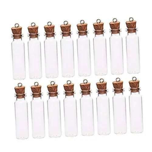 Produktbild: MUSISALY Mini-glasflaschen Mit Korkdeckel – 50 Stück 2 Ml Für Halsketten Charm- Und Dekorative Projekte