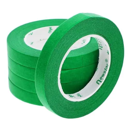 Produktbild: MUSISALY 5st Abdeckband Diy Klebeband Malerband Auto Sprühband Trimmband Kantenabschlussband Klebeband Zum Lackieren Farbiges Band Auto Klebeband Beschriftungsband Kunstband Papier Green