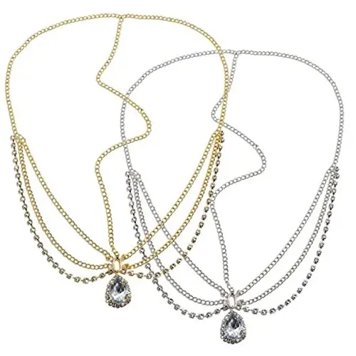 Produktbild: MUSISALY Elegantes Hochzeitsaccessoires 2-teilige Kristallkette Und Für Damen