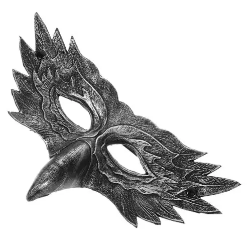 Produktbild: MUSISALY Flügelmaske Karnevalsmaske für Männer Karnevalsfest-Maske Maskerade Halloween Karneval-Maske Cosplay-Maske Maskenball Maskenliebhaber Maskerade-Maske für Frauen Halbmaske Pu Grey